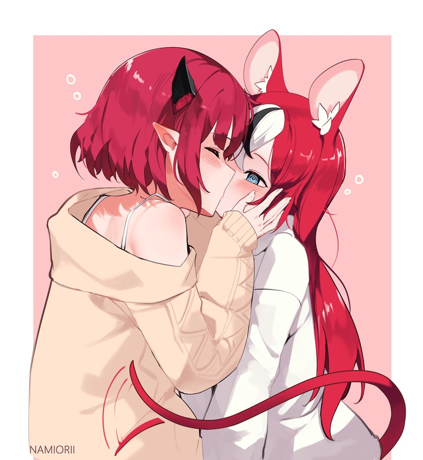 hakos baelz and irys (hololive and 1 more) drawn by namiorii