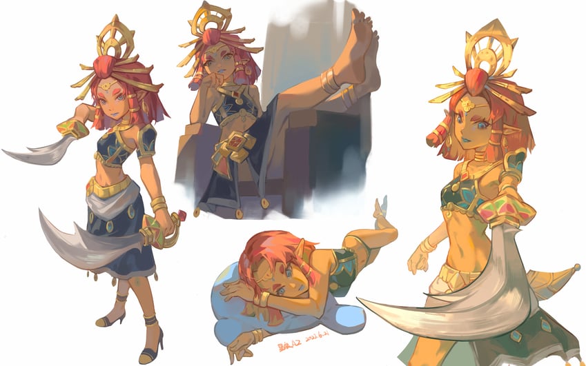 riju (the legend of zelda and 1 more) drawn by xinghen_az
