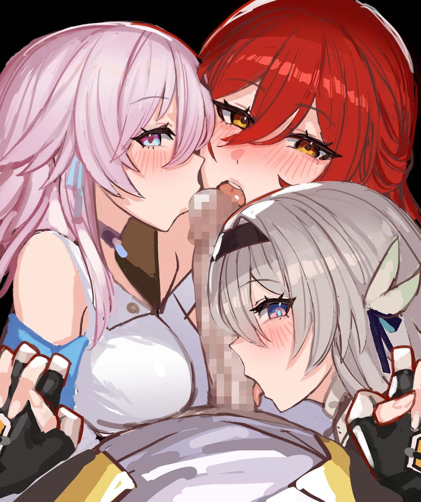 trailblazer, firefly, march 7th, caelus, and himeko (honkai and 1 more) drawn by soystar
