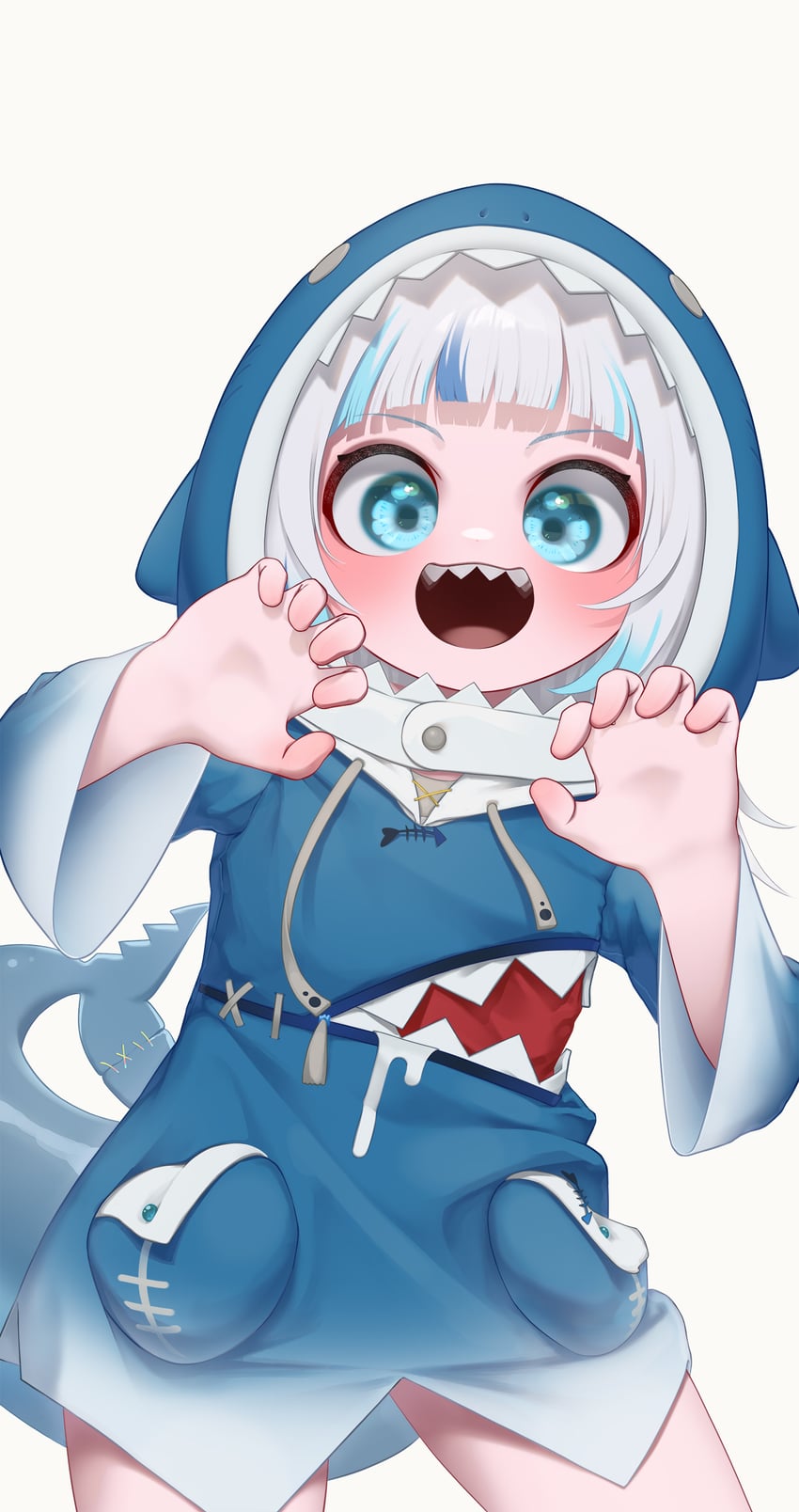 gawr gura (hololive and 1 more) drawn by appleblossomtea