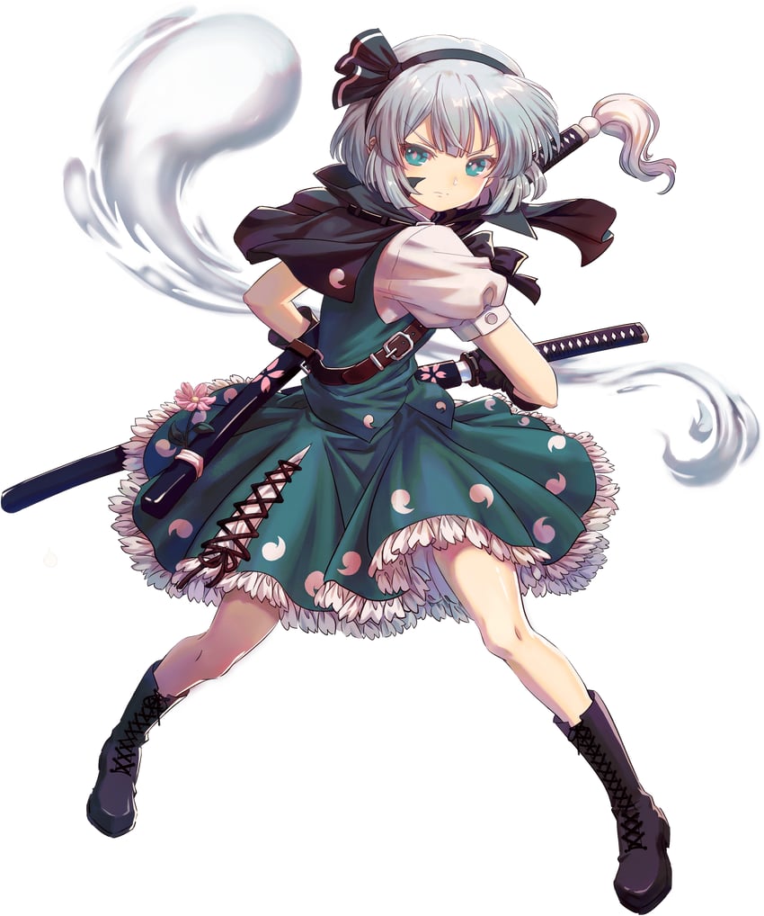 konpaku youmu (touhou and 1 more) drawn by kumio