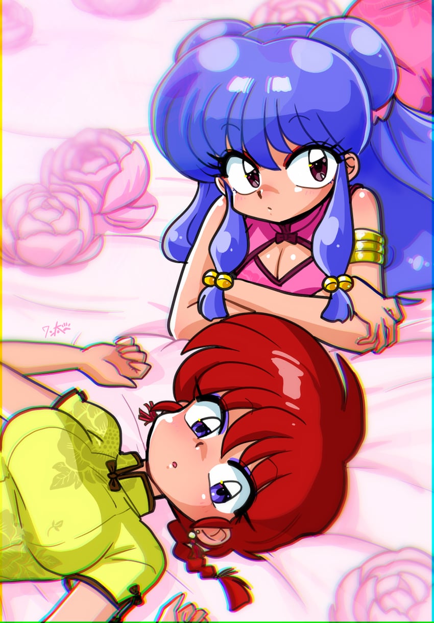 ranma-chan and shampoo (ranma 1/2) drawn by wanta_(futoshi)