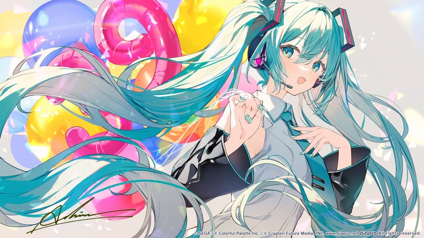 hatsune miku (vocaloid and 1 more) drawn by ashima_(roro046)