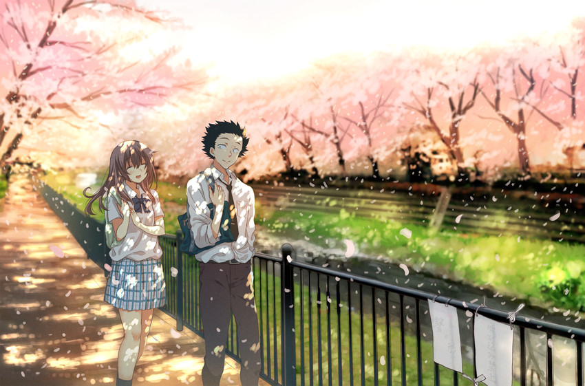 nishimiya shouko and ishida shouya (koe no katachi) drawn by furai