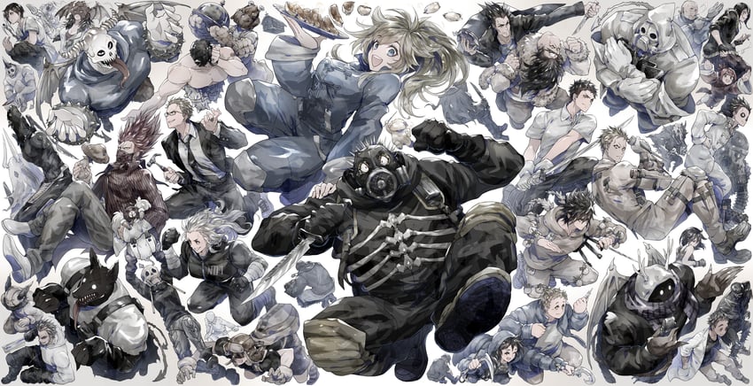 noi, shin, nikaidou, aikawa, risu, and 36 more (dorohedoro) drawn by u_u_ki_u_u