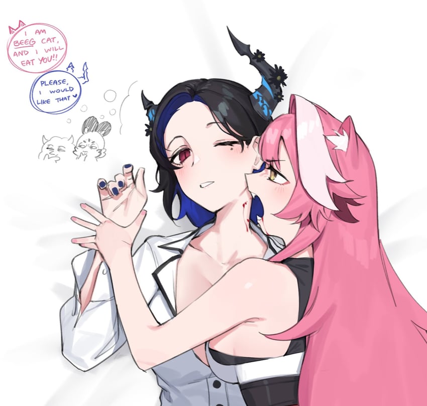 nerissa ravencroft, raora panthera, chattino, and jailbird (hololive and 1 more) drawn by dasdokter