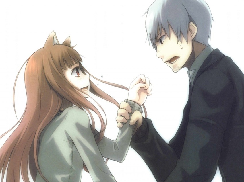 holo and craft lawrence (spice and wolf) drawn by ayakura_juu