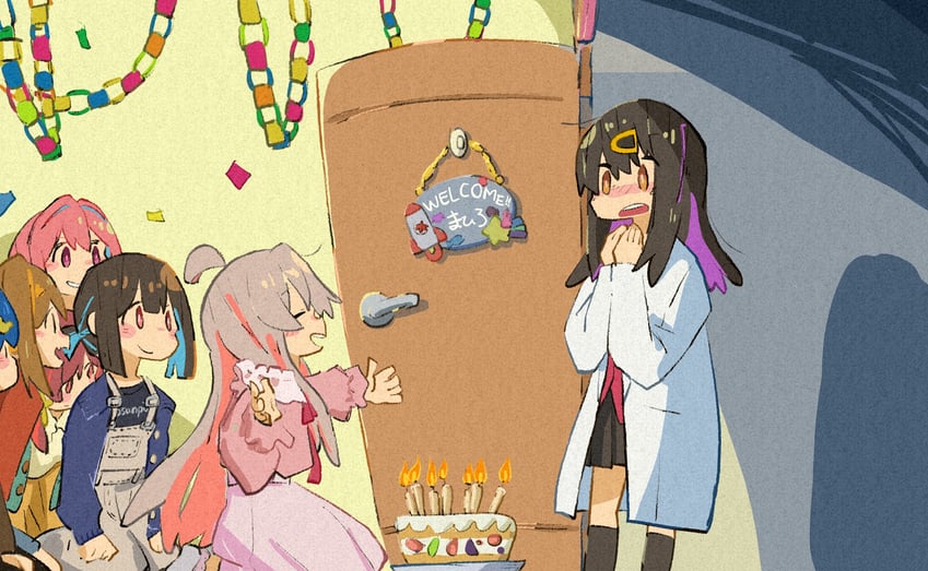 oyama mahiro, oyama mihari, hozuki momiji, oka asahi, murosaki miyo, and 2 more (onii-chan wa oshimai!) drawn by enosawari