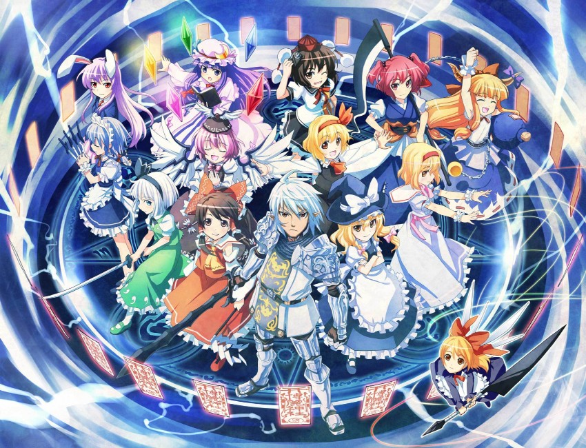 hakurei reimu, kirisame marisa, izayoi sakuya, konpaku youmu, alice margatroid, and 8 more (touhou and 3 more) drawn by sakino_shingetsu