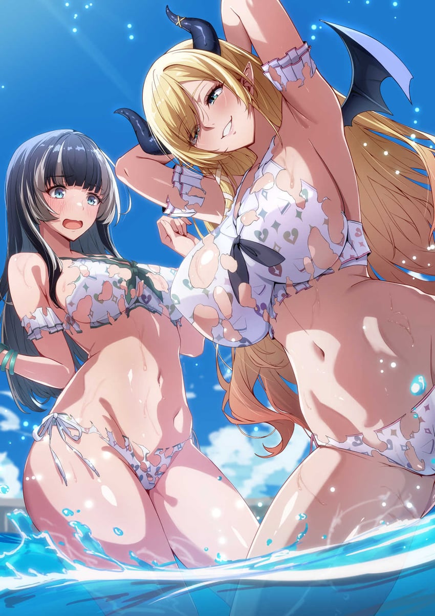 yuzuki choco and juufuutei raden (hololive and 1 more) drawn by sion_owatas