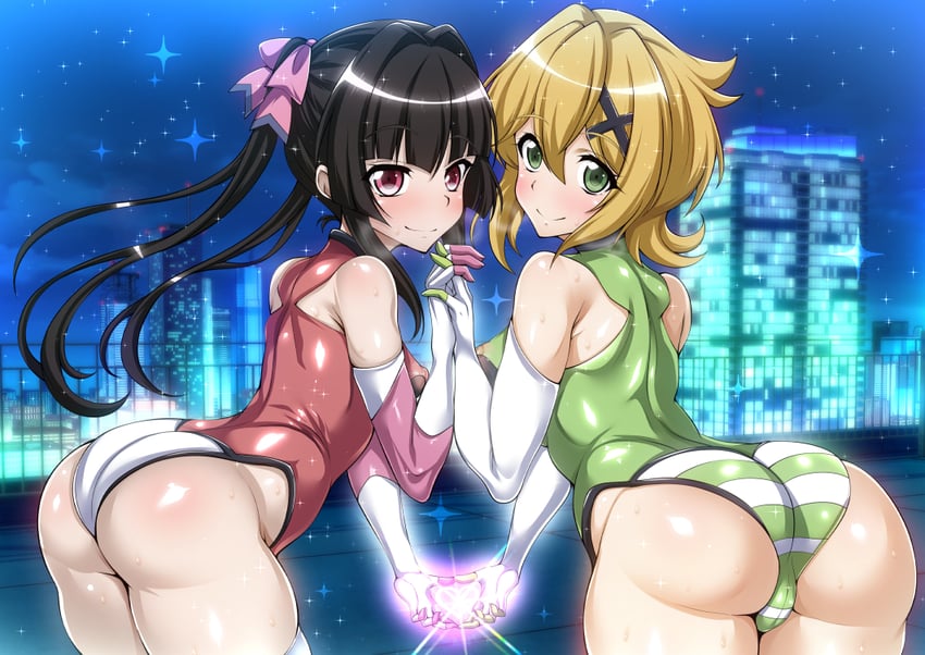 akatsuki kirika and tsukuyomi shirabe (senki zesshou symphogear) drawn by amanatsu_mikan