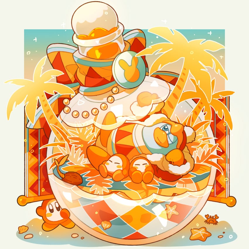 waddle dee and king dedede (kirby) drawn by glef_life