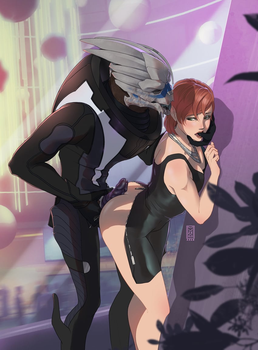 commander shepard and garrus vakarian (mass effect) drawn by muzza