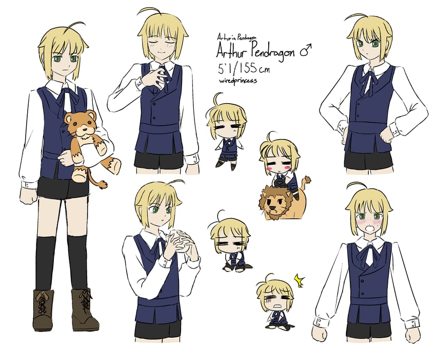 artoria pendragon (fate and 3 more) drawn by wiredprincess