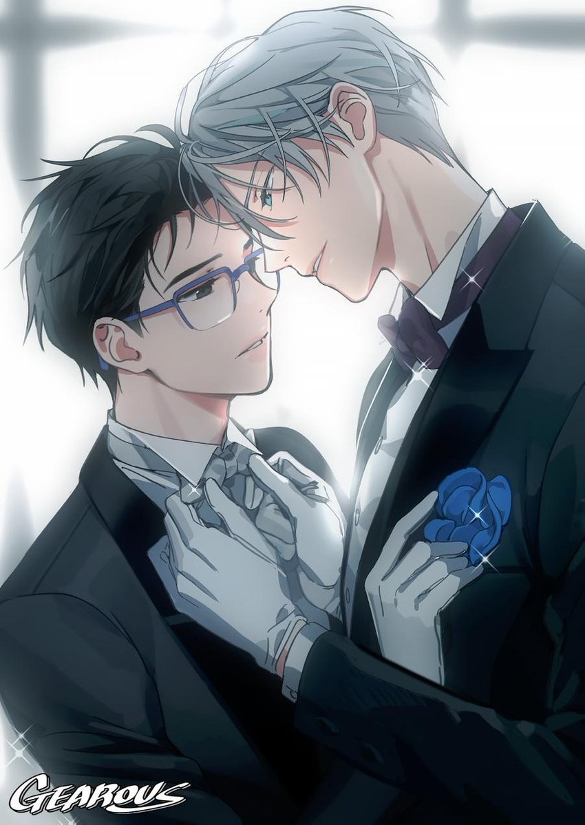 katsuki yuuri and viktor nikiforov (yuri!!! on ice) drawn by gearous