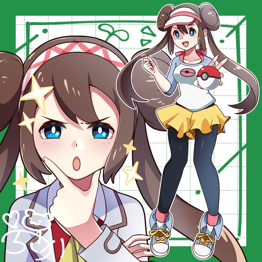 rosa (pokemon and 2 more) drawn by prk_prsk