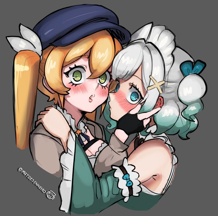 dokibird and mint fantome (indie virtual youtuber) drawn by mat_(matdesenheiro)