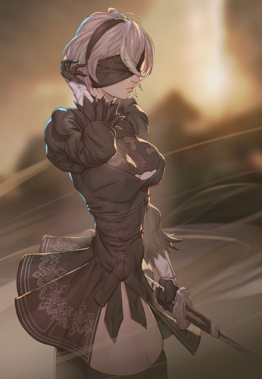 2b (nier and 1 more) drawn by arttoru