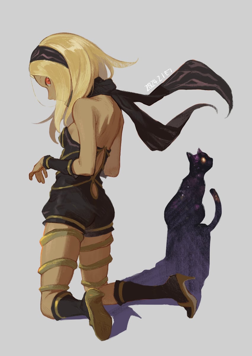 kitten and dusty (gravity daze and 1 more) drawn by mossan351