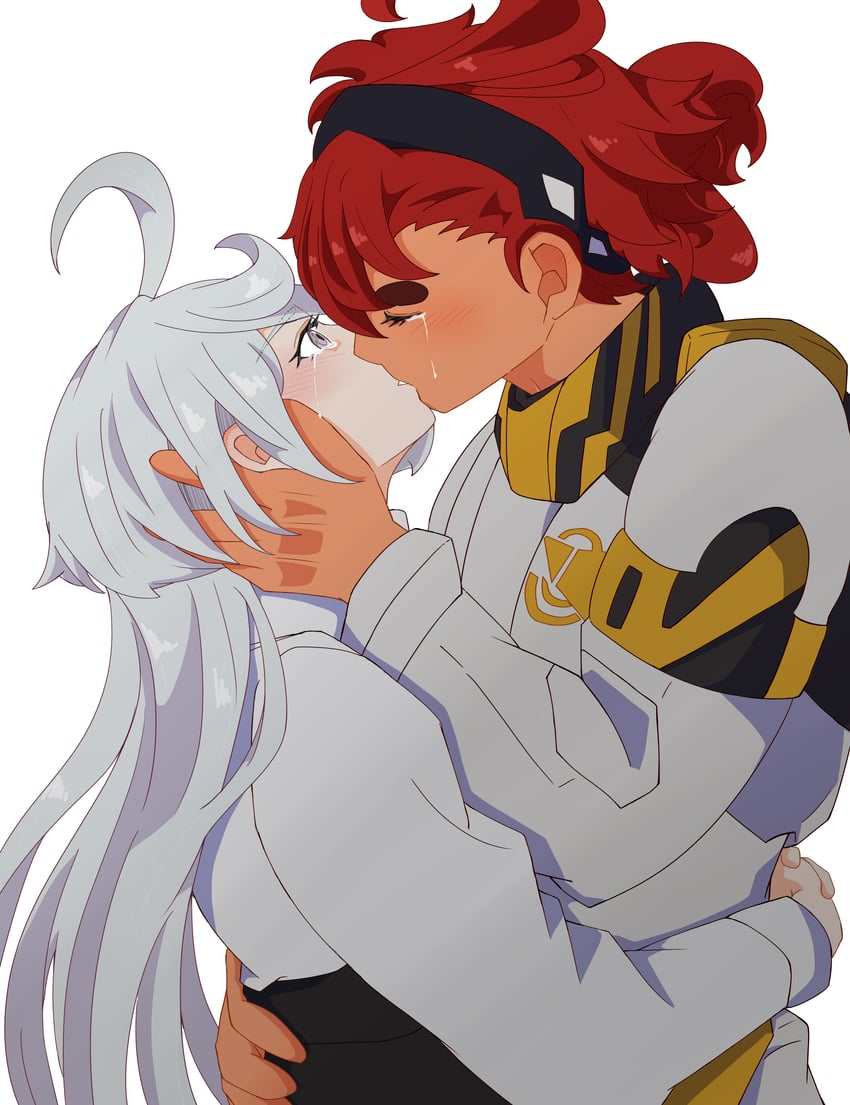 suletta mercury and miorine rembran (gundam and 1 more) drawn by kaede_(soul-red-7)