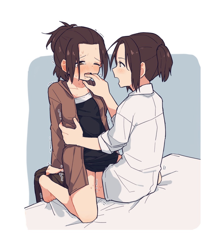 sasha blouse and gabi braun (shingeki no kyojin) drawn by coldcat.