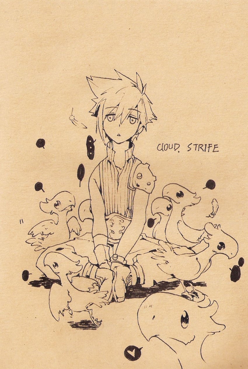cloud strife (final fantasy and 1 more) drawn by fermium.ice