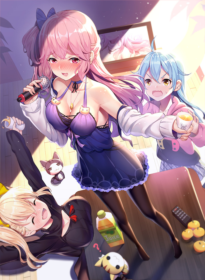 emily stock, saegusa futaba, and saegusa riko (original) drawn by ririko_(zhuoyandesailaer)