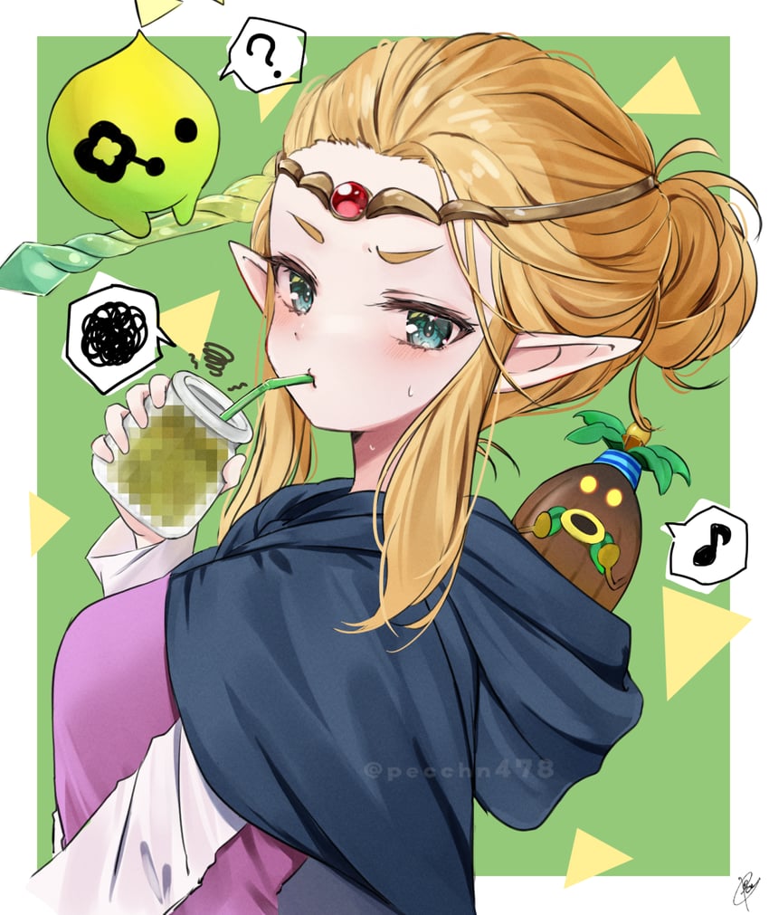 princess zelda, tri, and business scrub (the legend of zelda and 1 more) drawn by pecco_(pecco297)