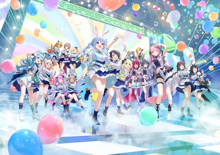 mori calliope, usada pekora, ouro kronii, ookami mio, oozora subaru, and 12 more (hololive and 2 more) drawn by matsuo_shogo