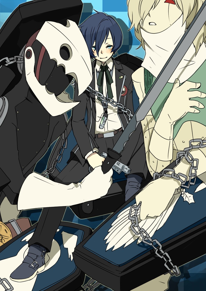 yuuki makoto, thanatos, and messiah (persona and 1 more) drawn by ai-wa