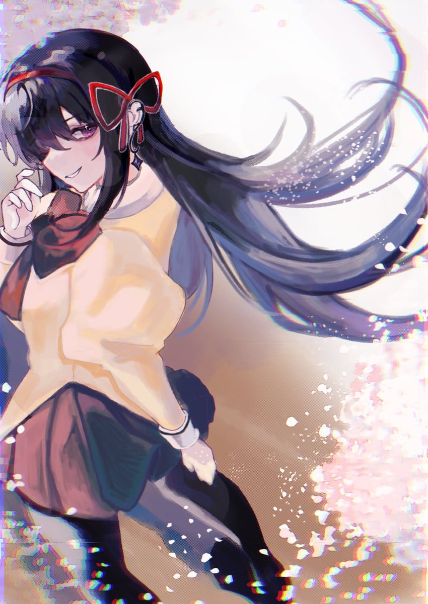 akemi homura (mahou shoujo madoka magica and 1 more) drawn by serina_(skipadd)