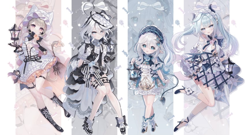 furina, nahida, lynette, and faruzan (genshin impact) drawn by anninufufu