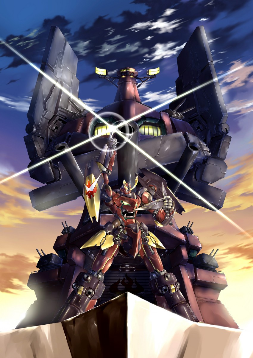 gurren-lagann and dai-gurren (tengen toppa gurren lagann) drawn by windforcelan