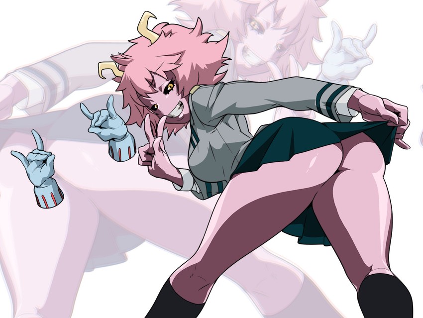 ashido mina and hagakure toru (boku no hero academia) drawn by guido_(sucurapu)