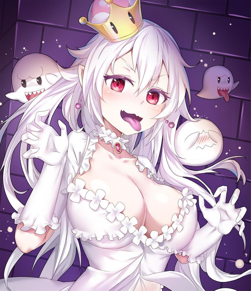 princess king boo and boo (mario and 2 more) drawn by yusan
