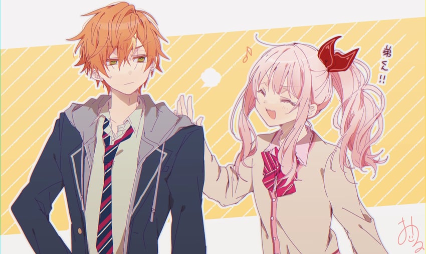 akiyama mizuki and shinonome akito (project sekai) drawn by oru05