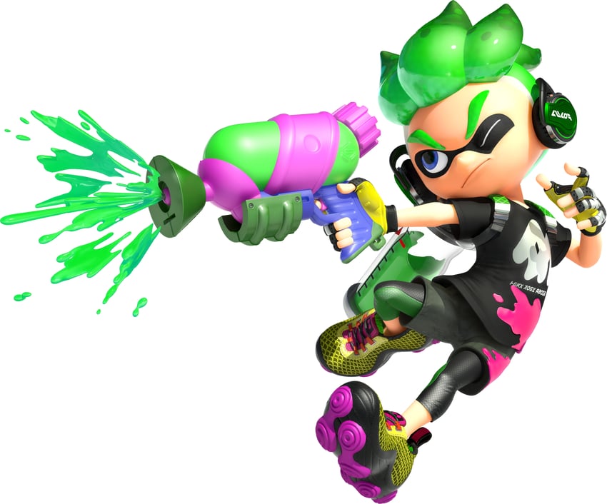 inkling player character, inkling boy, and cuttlefrsh (splatoon and 1 more)