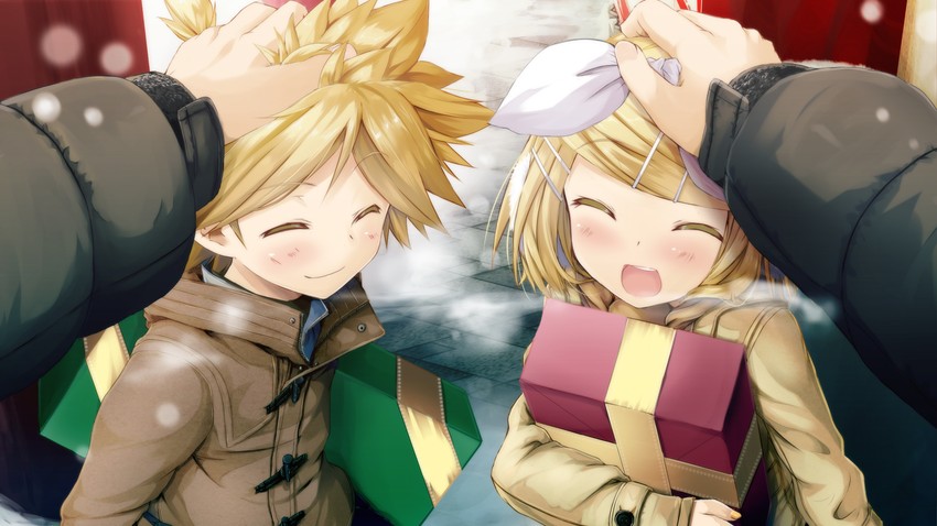 kagamine rin and kagamine len (vocaloid) drawn by daidou_(demitasse)