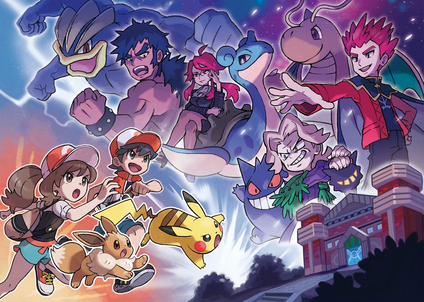 pikachu, eevee, gengar, dragonite, lance, and 7 more (pokemon and 1 more)