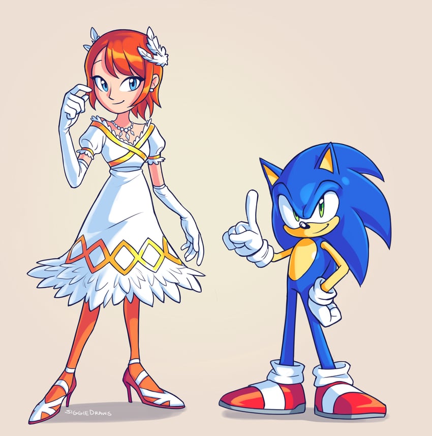 sonic the hedgehog and princess elise the third (sonic and 1 more) drawn by siggiedraws