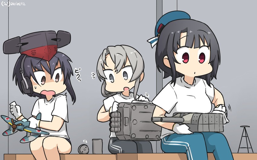 takao, nowaki, and i-13 (kantai collection) drawn by hamu_koutarou