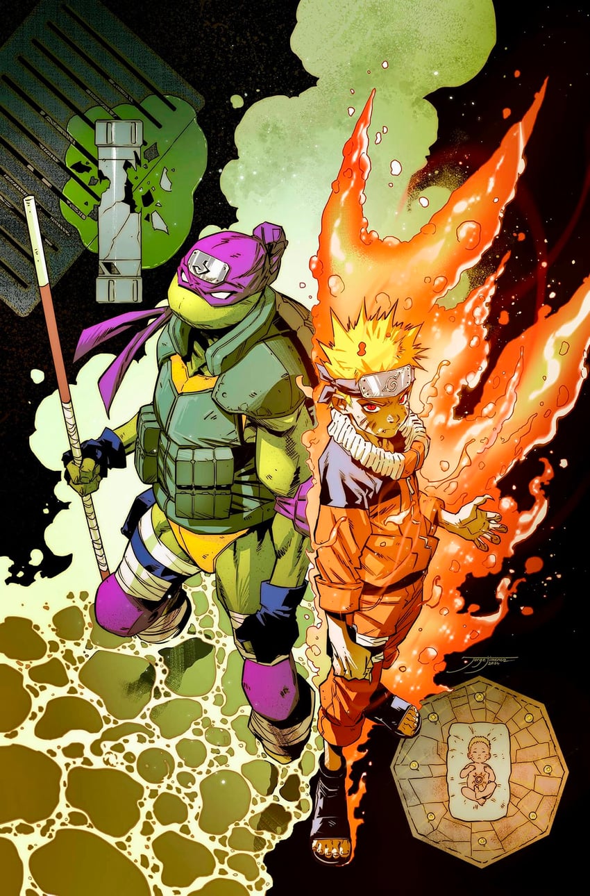 uzumaki naruto and donatello (naruto and 1 more) drawn by jorge_jimenez