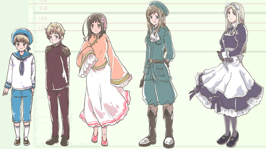 belarus, taiwan, hungary, sealand, and latvia (axis powers hetalia) drawn by himaruya_hidekazu