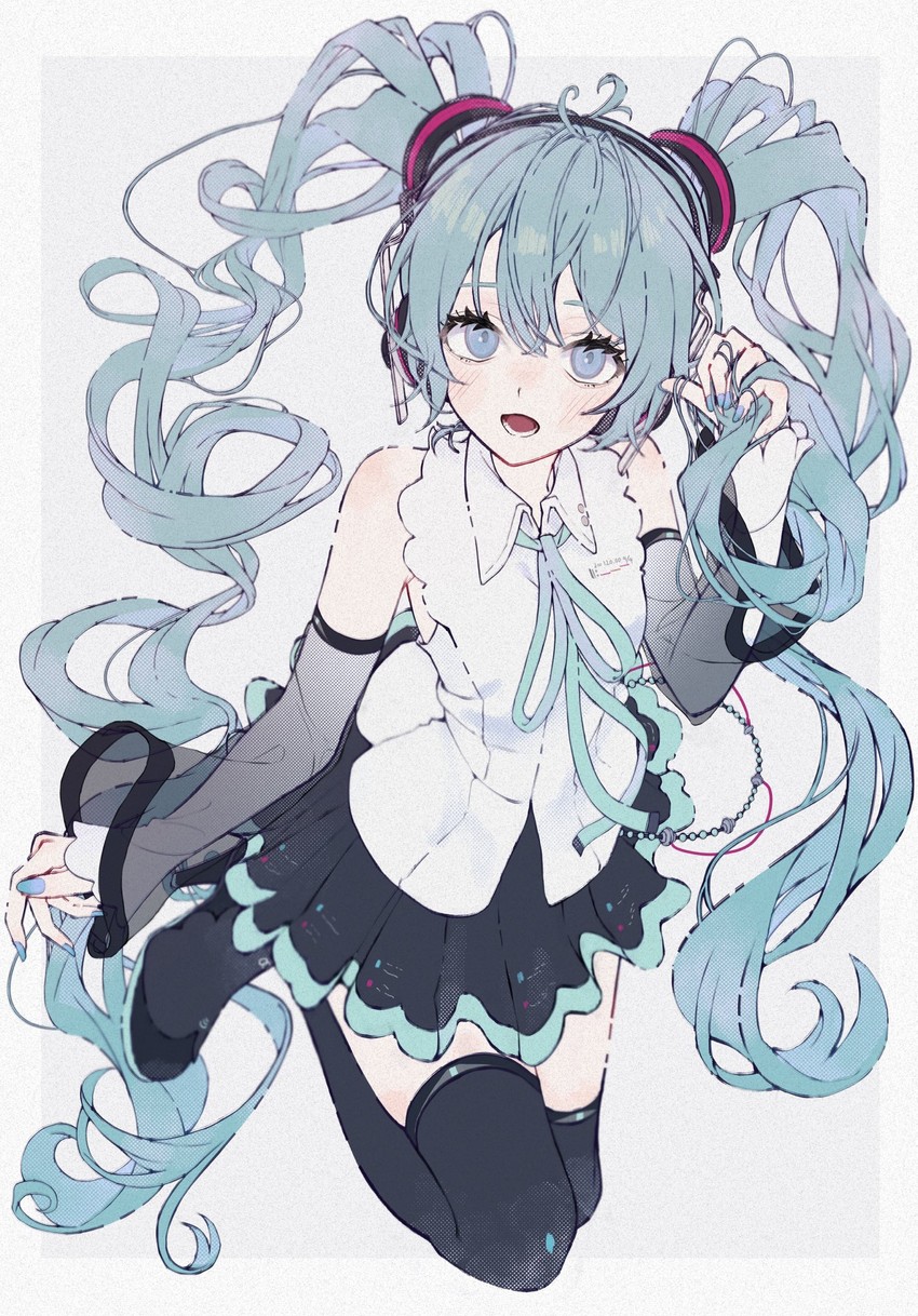 hatsune miku (vocaloid and 1 more) drawn by amino_(li0a4)