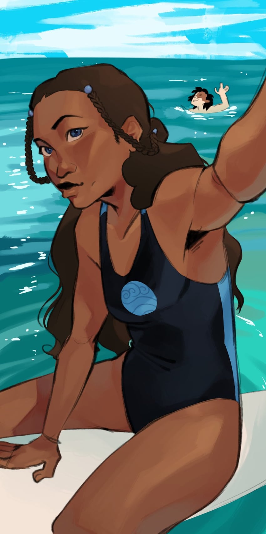 katara and zuko (avatar legends and 1 more) drawn by dranktwocoffees