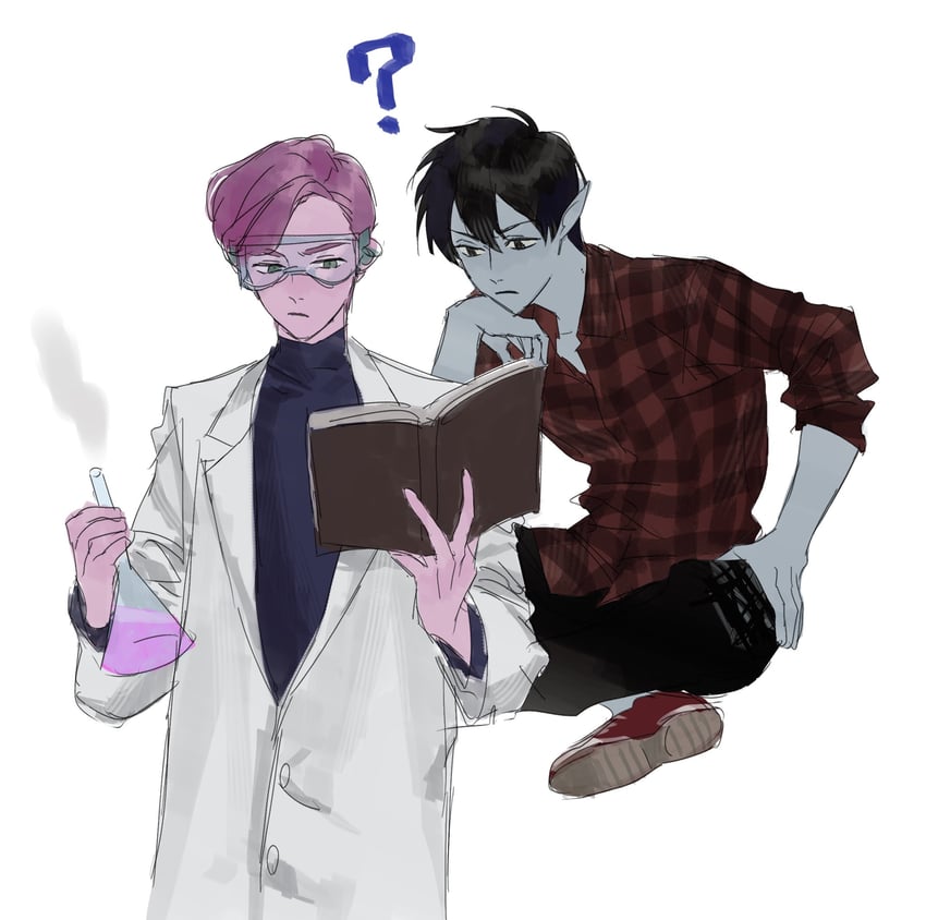 marshall lee and prince bubba gumball (adventure time) drawn by chokeke_005