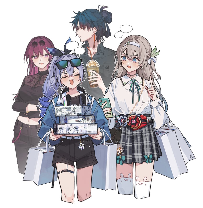 trailblazer, firefly, stelle, kafka, silver wolf, and 4 more (honkai and 7 more) drawn by tsukino_(nakajimaseiki)