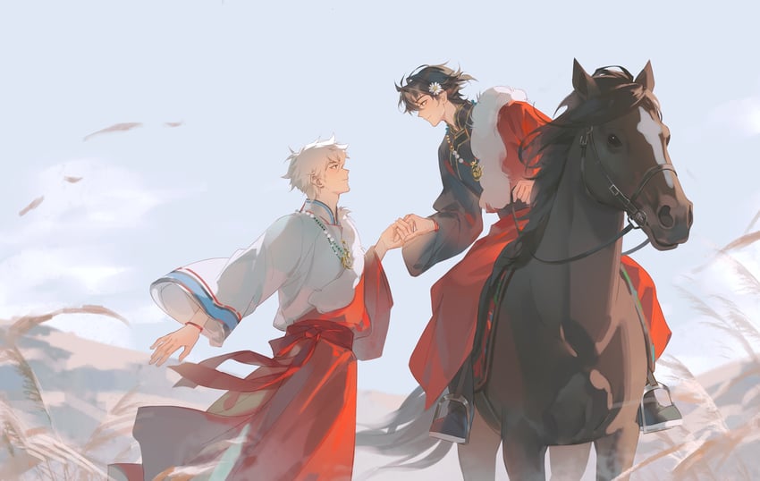 cheng xiaoshi and lu guang (shiguang dailiren) drawn by qzdxh