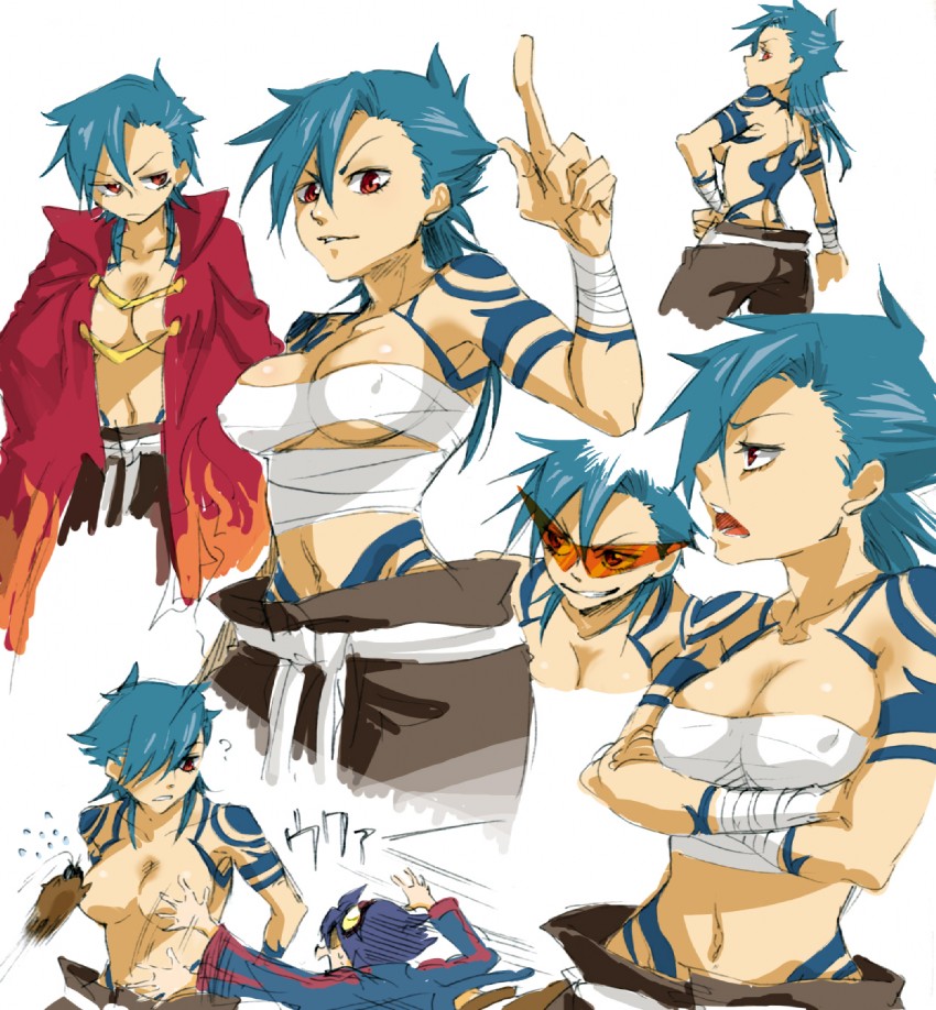 simon, kamina, and boota (tengen toppa gurren lagann) drawn by harayan