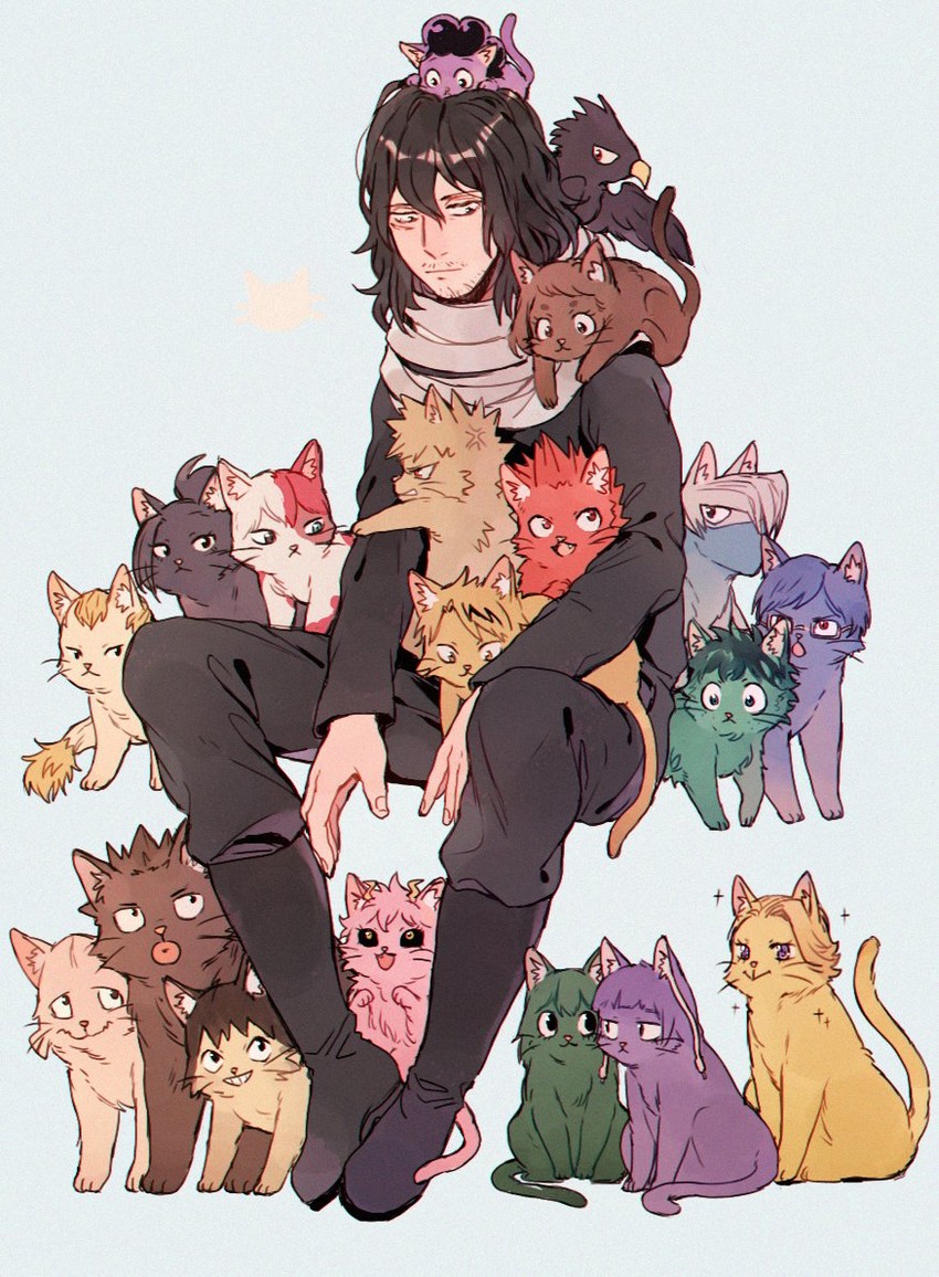 midoriya izuku, uraraka ochaco, bakugou katsuki, todoroki shoto, asui tsuyu, and 16 more (boku no hero academia) drawn by qin_(7833198)